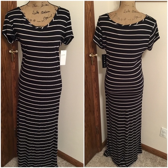 Ninety Cap Sleeve Striped Dress - Picture 2 of 3